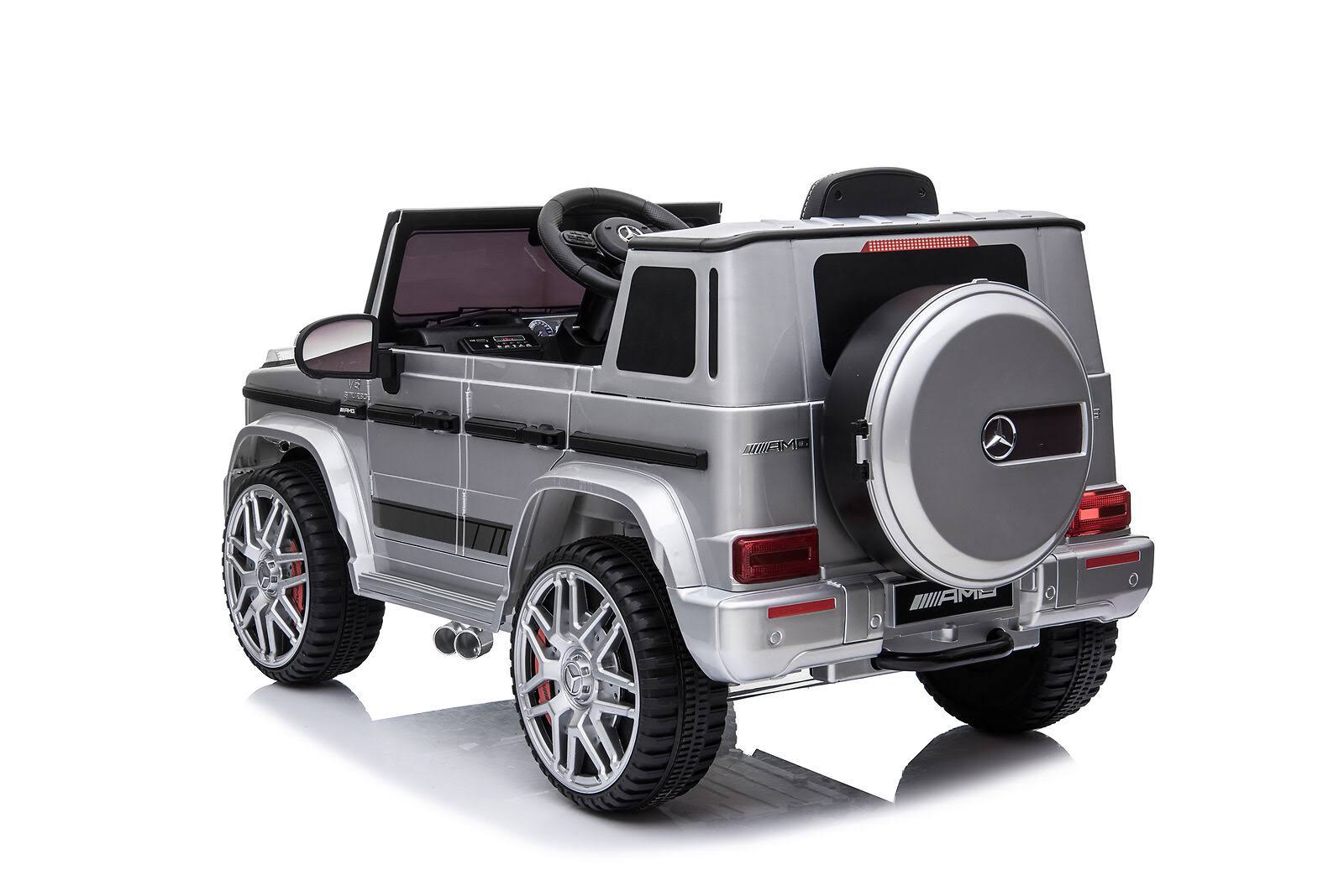 Mercedes-Benz Mercedes G63 Ride on Car for Kids 12V Battery Remote Control Music Lights Silver