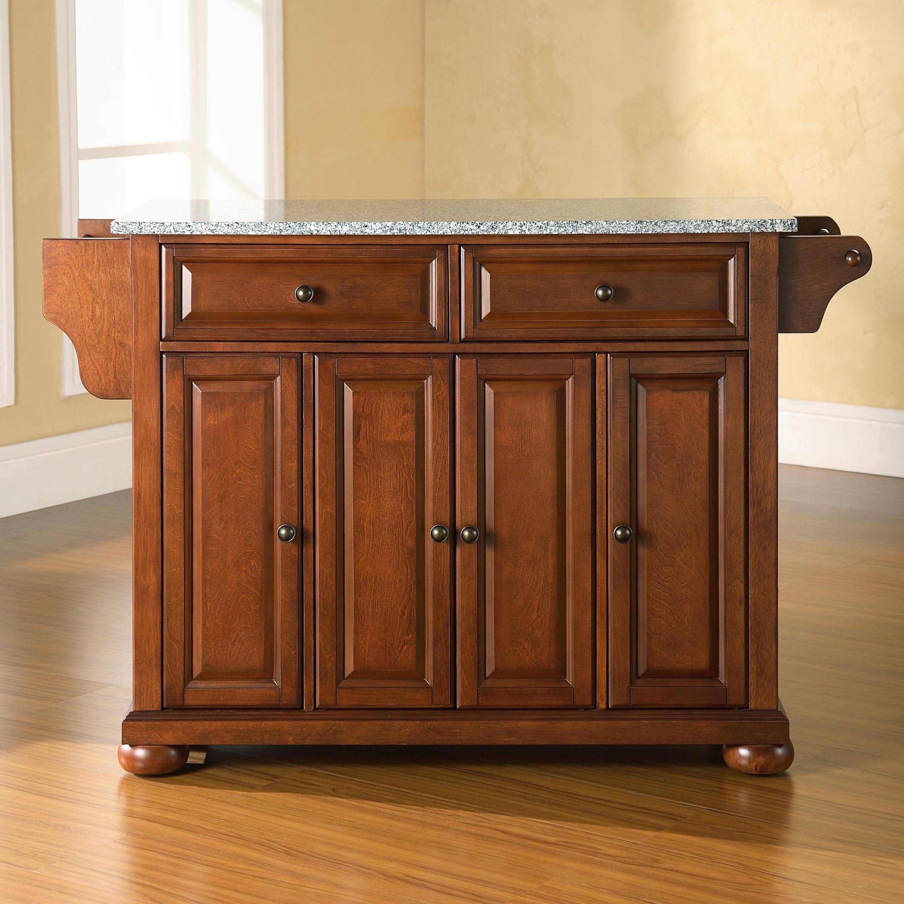 Crosley Furniture Alexandria Solid Granite Top Kitchen Island - Cherry