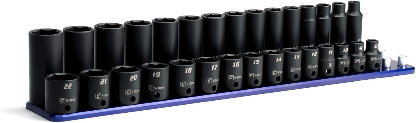 Capri Tools 3/8-Inch Drive Master Impact Socket Set with Adapters and Extensions, Premium Chrome Molybdenum Steel, 48-Piece