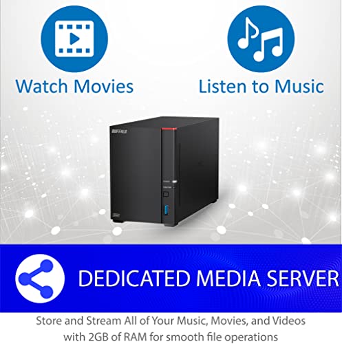 BUFFALO LinkStation 210 4TB 1-Bay NAS Network Attached Storage with HDD Hard Drives Included NAS Storage That Works as Home Cloud or Network Storage Device for Home