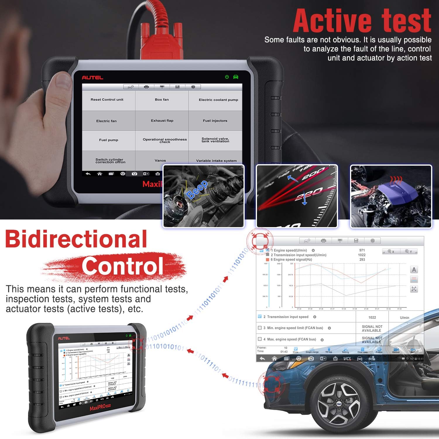 Autel MaxiPro MP808K Diagnostic Scan Tool - 2022 Newest OE-Level Same Function as MS906/DS808K,Bi-Directional Control, 30+ Services, Injector Coding, Oil Reset, EPB, BMS, SAS, DPF, ABS Bleed