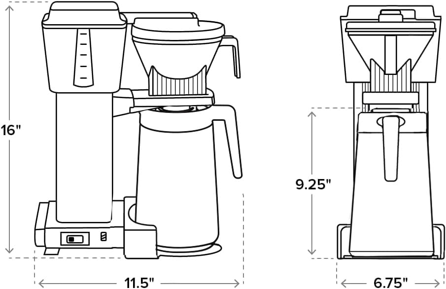 Technivorm Moccamaster 79317 KBGT thermal Carafe 10-Cup Coffee Maker 40 Ounce, Stone Grey 1.25l