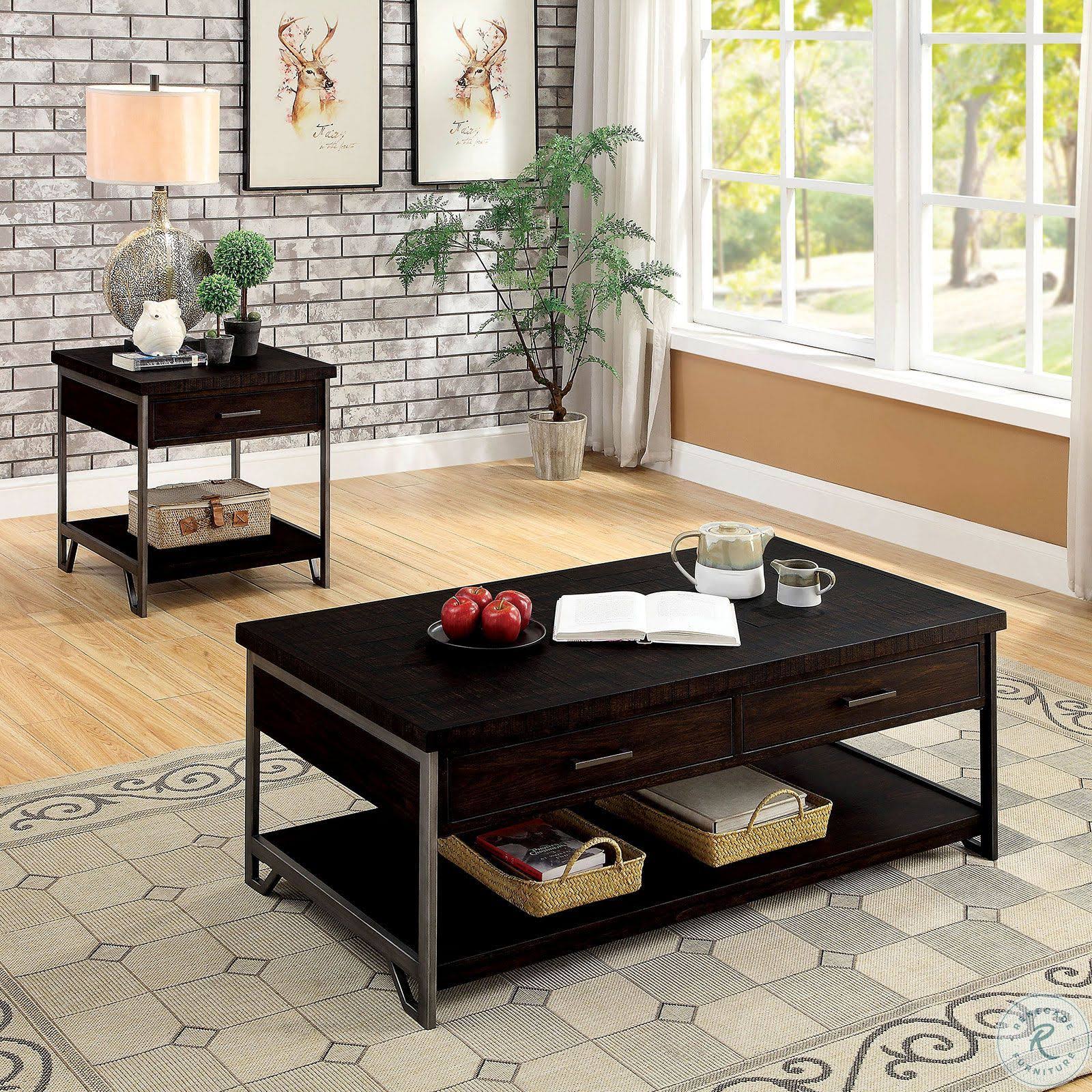Furniture of America Coffee Table Wasta Dark Oak