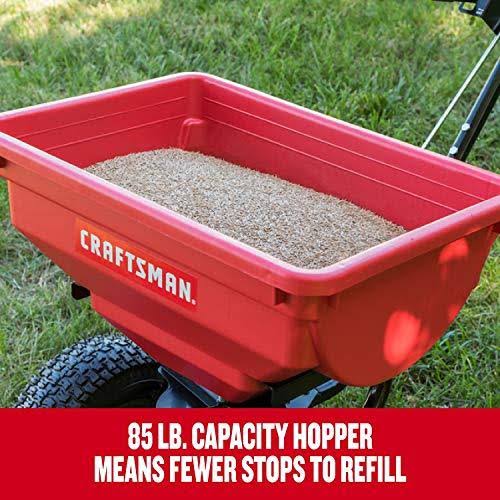 Craftsman CMXGZBF450532 85-Pound Push Broadcast Spreader, Red/Black