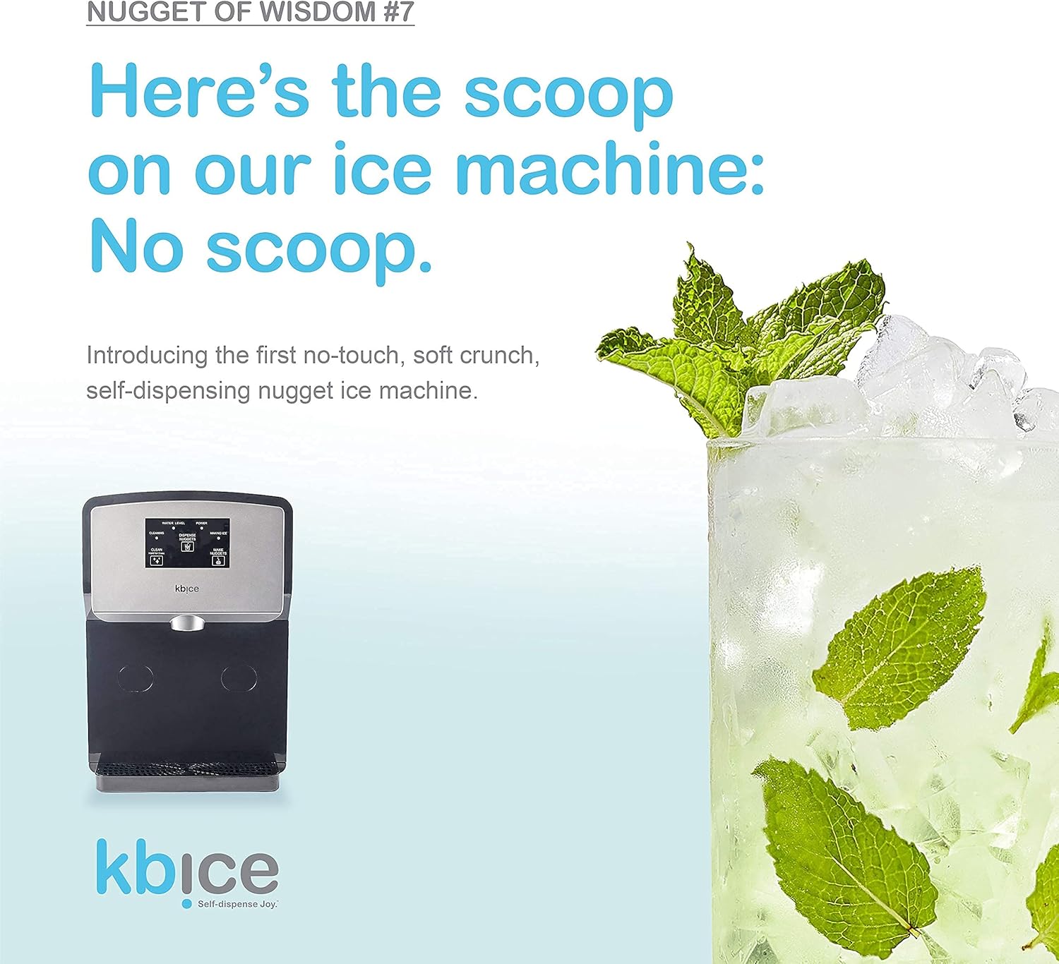 KBice Self Dispensing Countertop Nugget Ice Maker, Crunchy Pebble Sonic Ice Maker's Produces Max 30 lbs of Nugget Ice per Day, Stainless Steel Display Panel