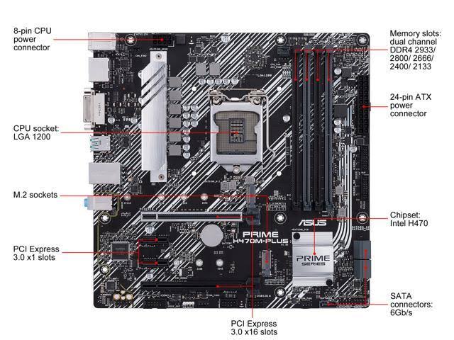 Asus Prime H470M-PLUS/CSM Motherboard