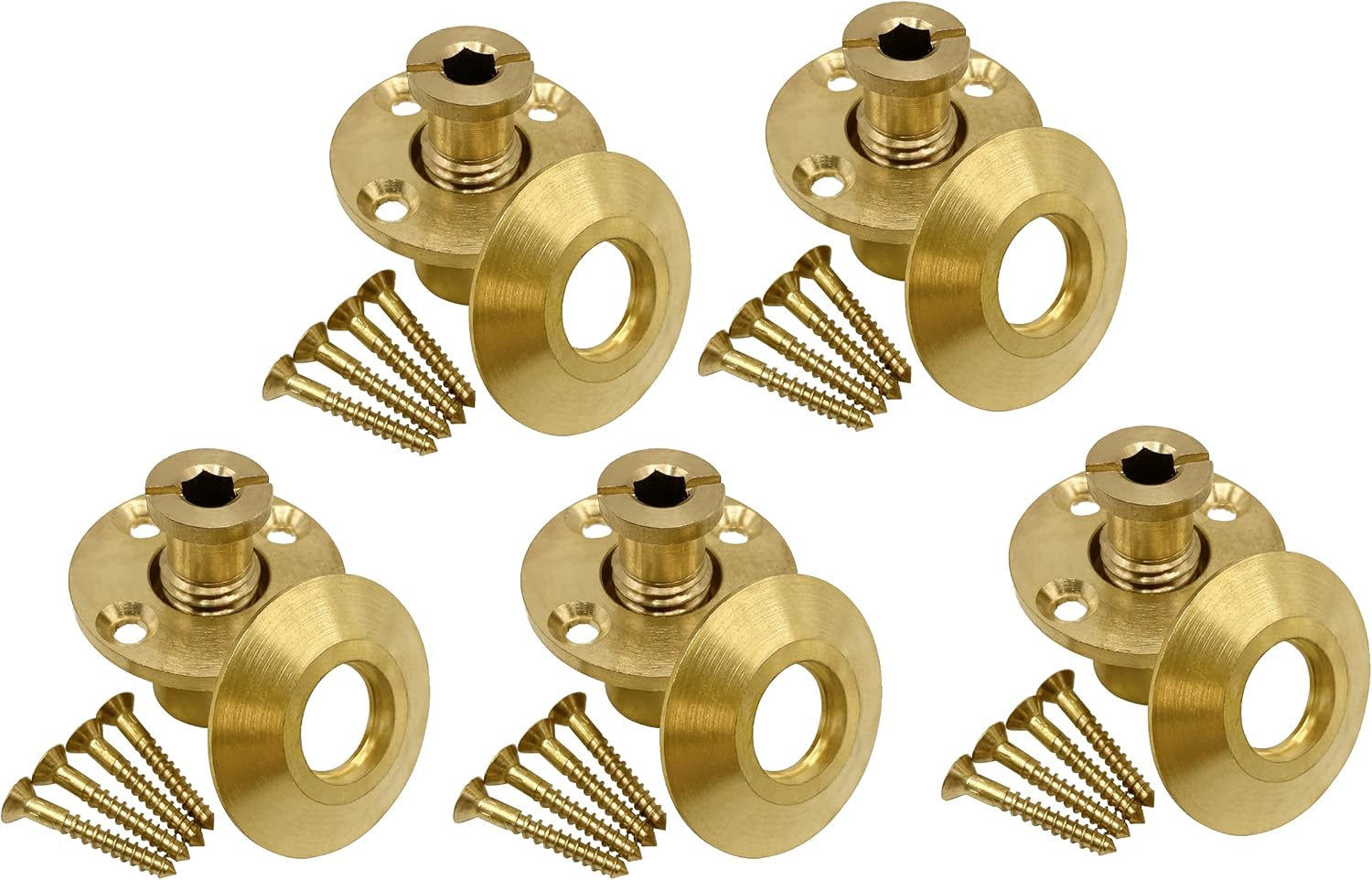 Bargain Brass Poolzilla Pool Safety Cover Brass Anchor with Collar for Wood Decks - 25 Pack - Universal Fit Pack of 2