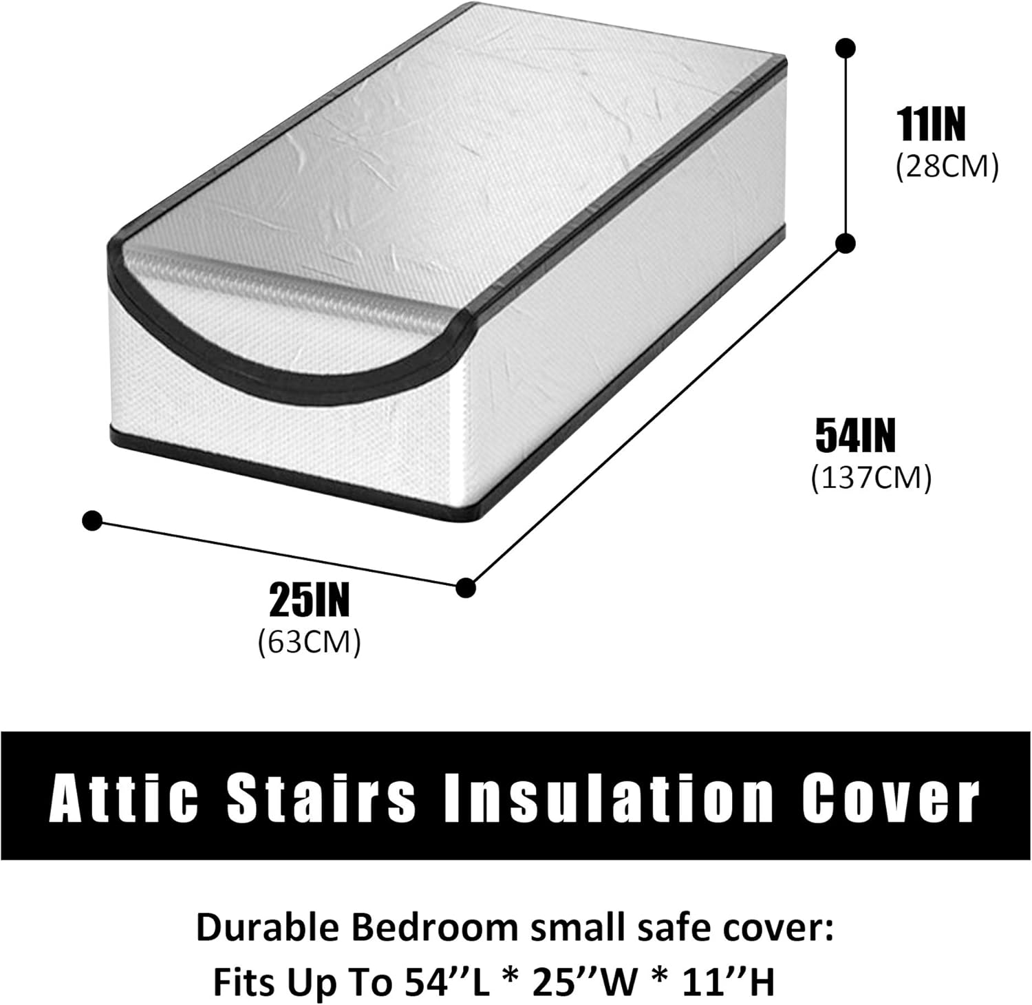 SOKINGCOVER Attic Door Insulation Cover,Attic Staircase Insulation Cover-30"X60"X11"-R Value 15.4, Super Thick Fireproof Attic Staircase Insulation Pack of 2