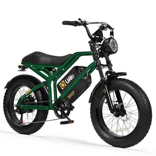 Electric Bike for Adults-1500W Peak Motor 20" Fat Tires 28MPH(Unlock to 35MPH) EBike Moped, 624-1248Wh Removable Battery Bicycle, with Dual Suspension & Brakes Motorcycle, 7-Speed,Spark