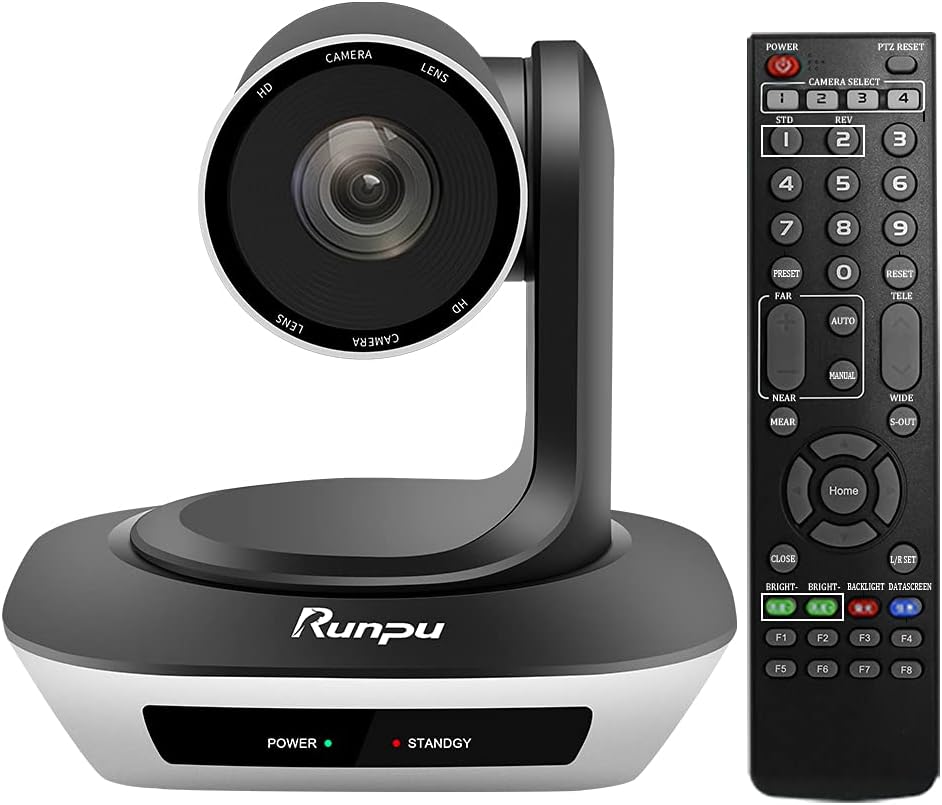 Runpu Video Conference System Bundle =2.4G Wireless Conference Speaker+HD1080P Conference Room Camera for Business Meeting Room