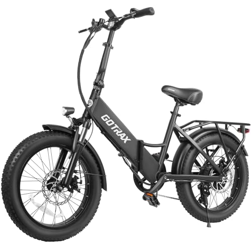 Gotrax 20" Folding Electric Bike with 55 Miles (Pedal-assist1) by 48V Battery, 20Mph Power by 500W, LCD Display and 5 Pedal-Assist Levels, Shimano 7-Speed&Front Suspension for Off-Road Bicycle