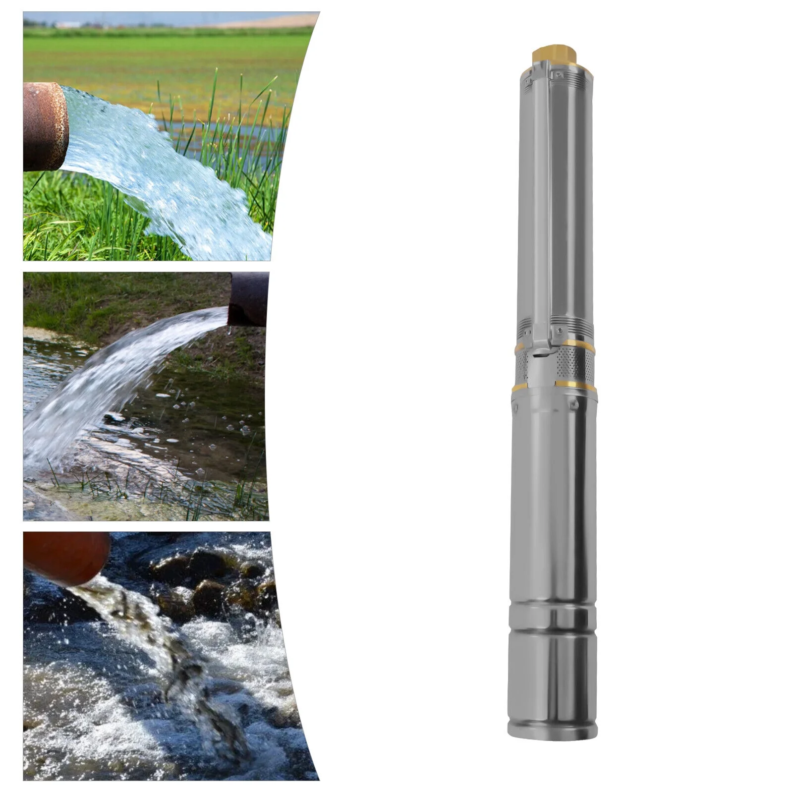 FETCOI 1.5HP Deep Well Pump Submersible Well Pump 24GPM 110V Pump - Stainless Steel