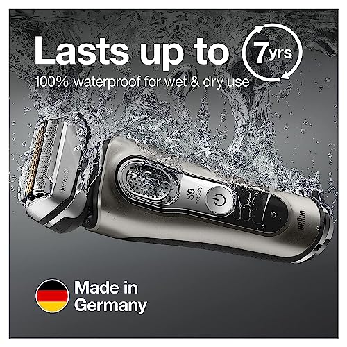 Braun Series 9 9385cc Latest Generation Electric Shaver, Rechargeable & Cordless Electric Razor for Men, with Clean&Charge Station & Leather Travel Case
