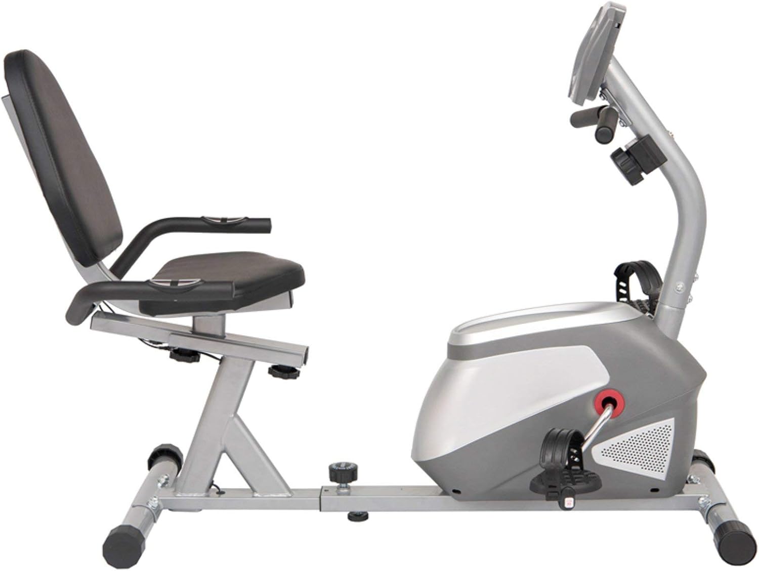 Body Champ Magnetic Recumbent Exercise Bike, Low-Impact Exercise Indoor Cycling Bike for Cardio Fitness, Equipment for Home Gym BRB852, Black/Silver, one Size