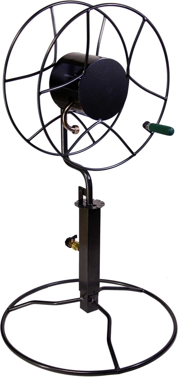 Yard Butler Free Standing Swivel Hose Reel - Water Hose Caddy For Yard or Garden - Outdoor Garden Hose Accessories, Water Hose Reel Rotate 360 Degree, Freestanding Metal Outdoor Water Pipe Stand