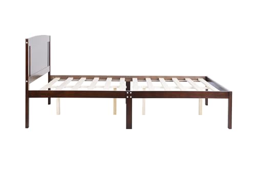 Solid Pine Wood Platform Bed Frame with Headboard | Traditional Design with Modern Finish | Noise-Free Construction | Under-Bed Storage | Easy Assembly | Elegant Bedroom Furniture (Grey,Twin,C)