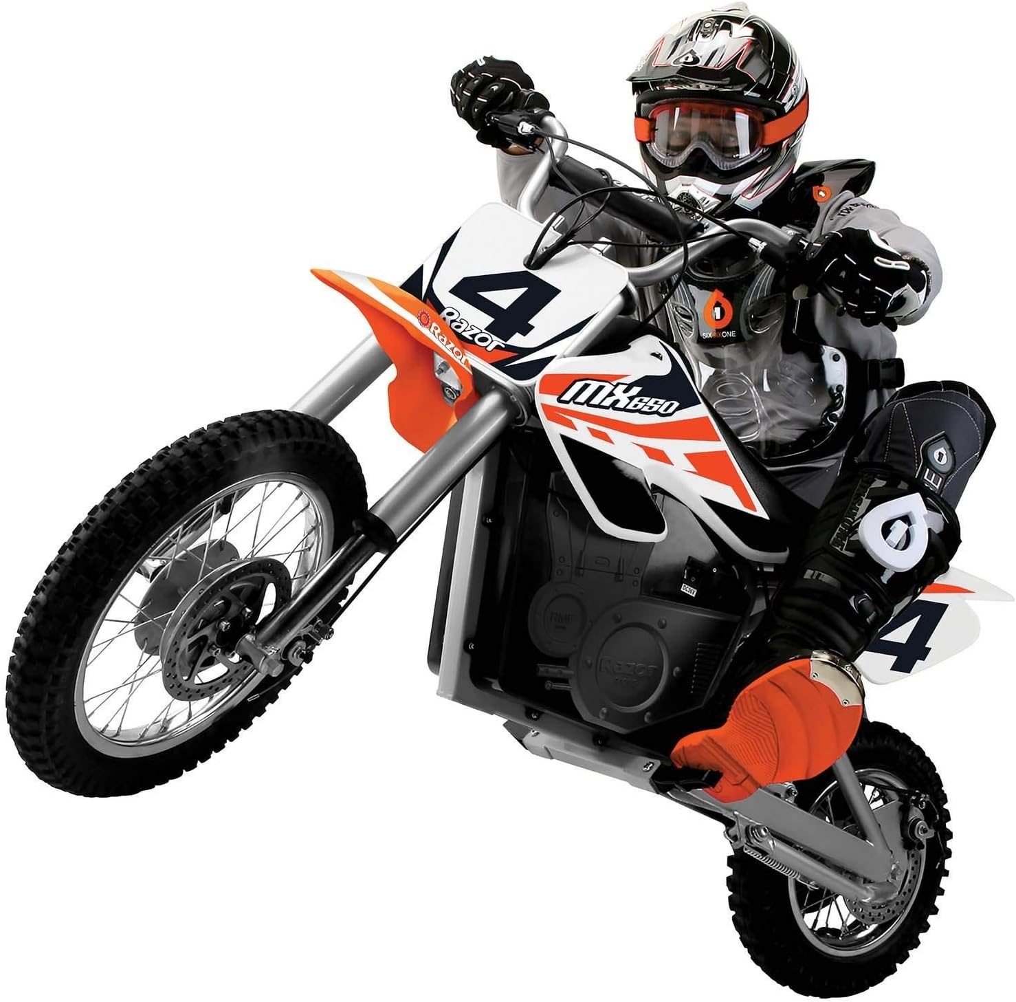 Razor MX650 Dirt Rocket Ride On High-Torque Electric Motocross Motorcycle Dirt Bike, Speeds up to 17 MPH, 1 Orange & 1 Black