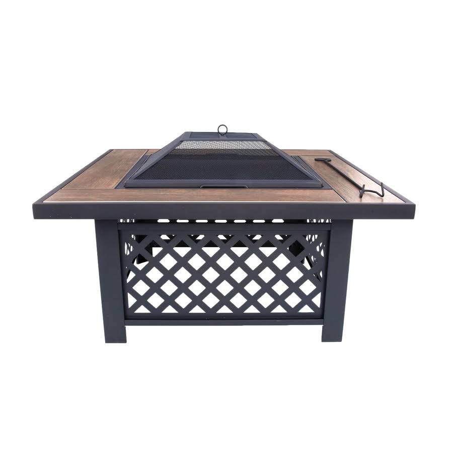 Garden Treasures 37.5-in W Black Steel Wood-Burning Fire Pit | SRFP21812