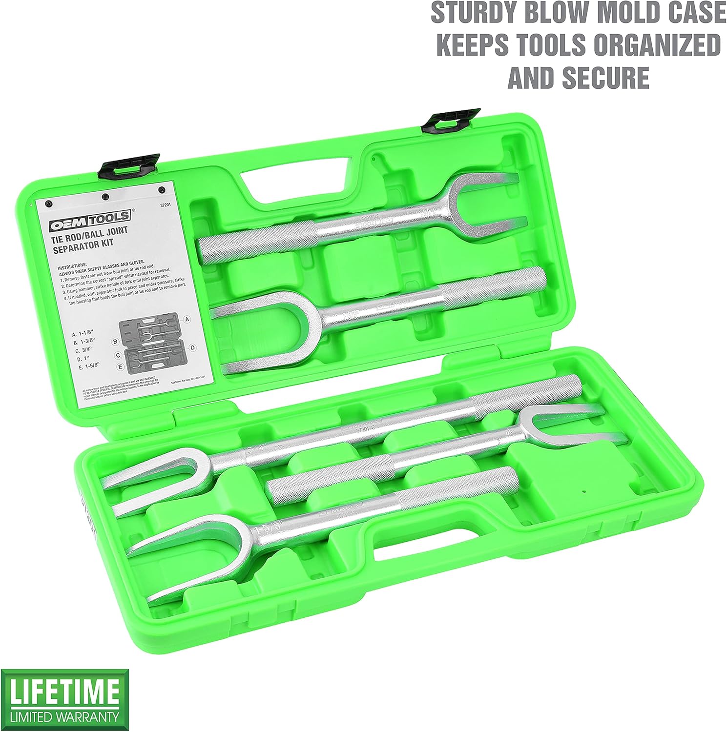 OEMTOOLS 37201 Tie Rod/Ball Joint Separator Set, 5 Piece, Replace Tie Rod, Separate Ball Joints and Pitman Arms, Pickle Fork, Ball Joint Removal Tool