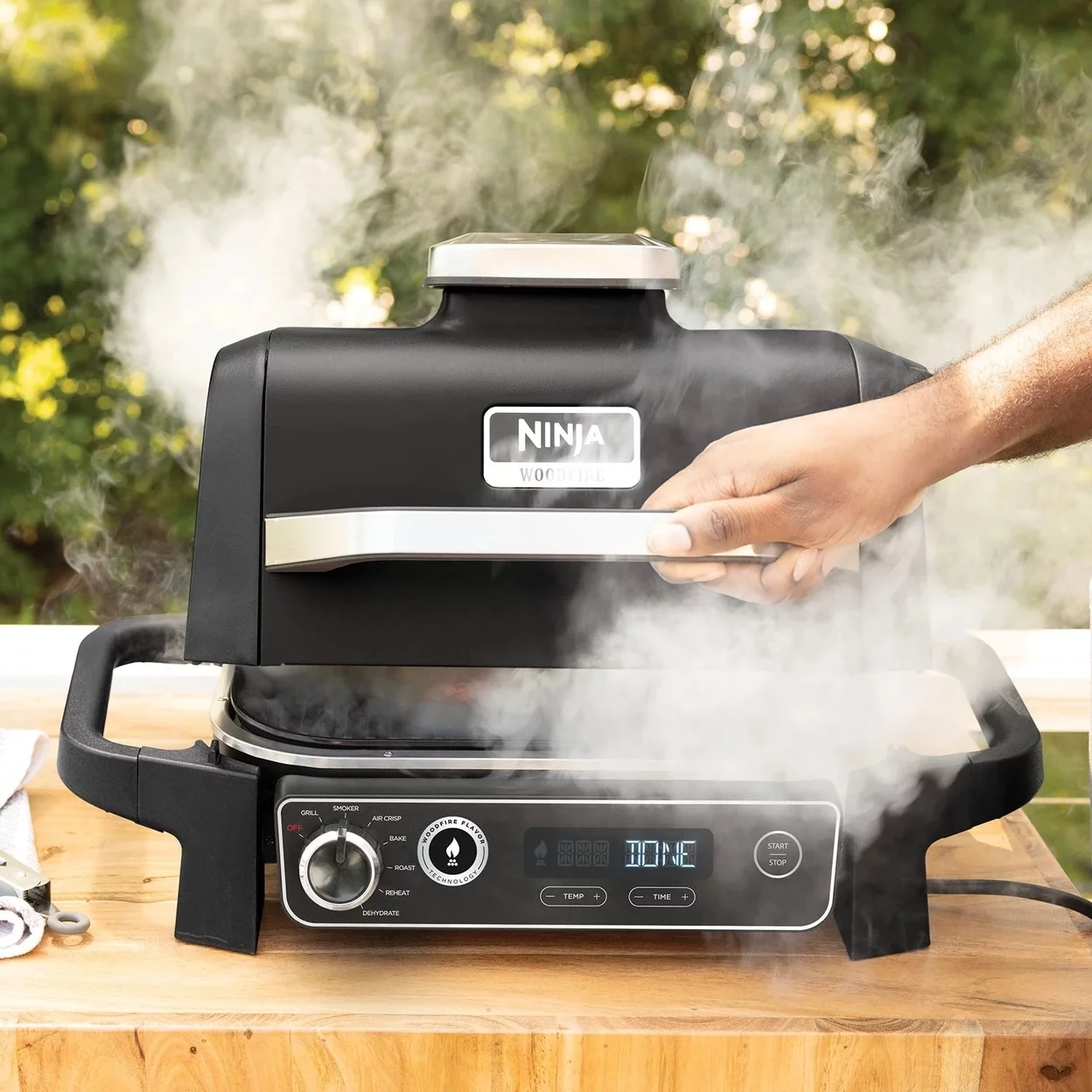Ninja Woodfire Outdoor Grill & Smoker, OG705A, 7-in-1 Master Grill