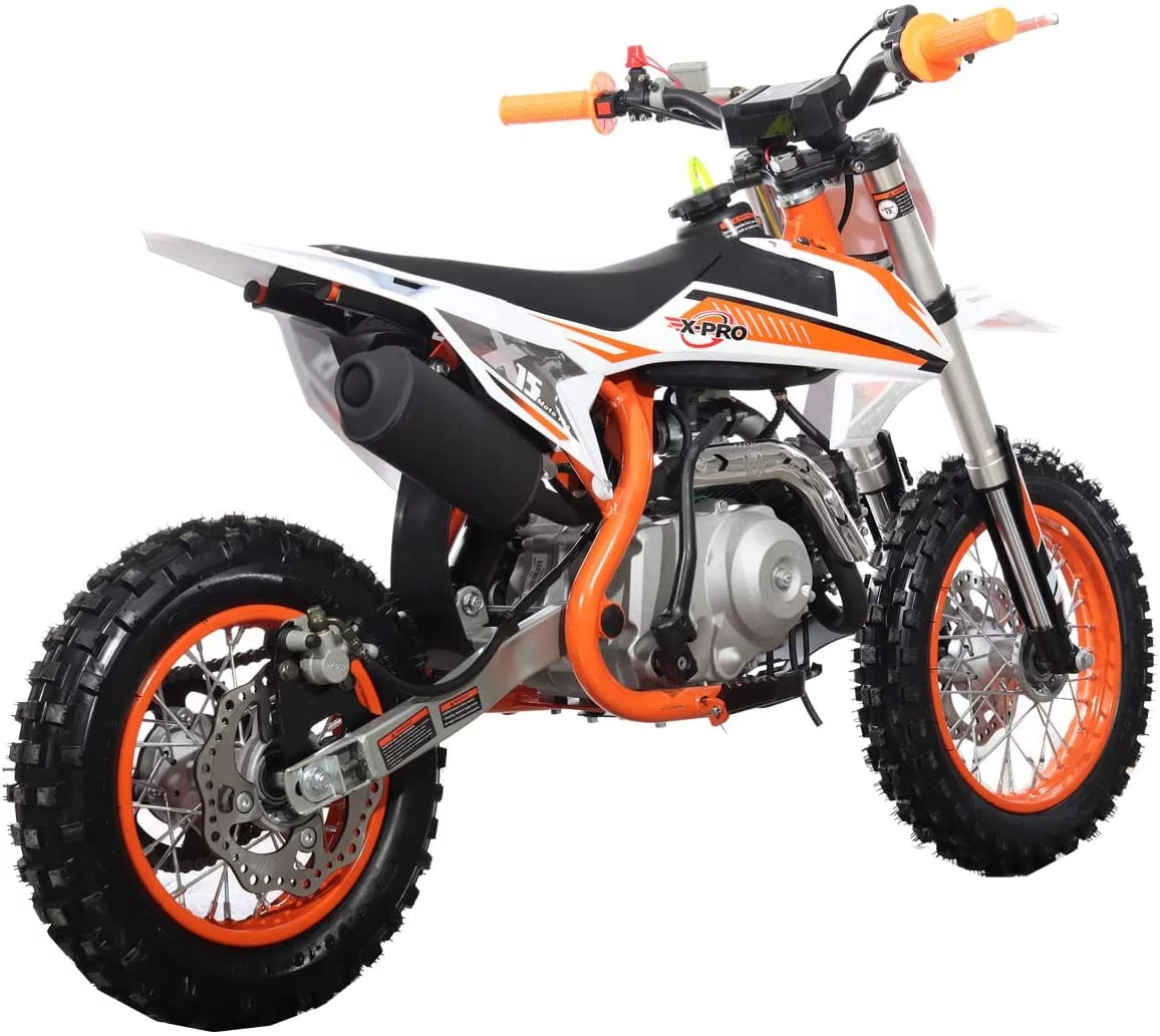 X-Pro Brand New 110cc Dirt Bike, Semi-Automatic Transmission Kick Start Chain Drive 12"/10" Wheels