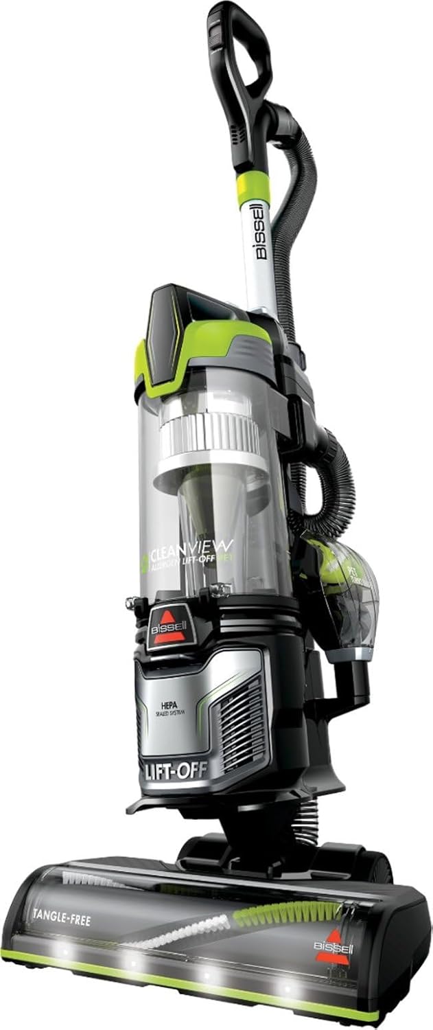 BIISSELL - CleanView Alleergen Lift-Off Pet Vacuum Tangle-Free Brush Roll & HEPA Sealed - Black/Electric Green