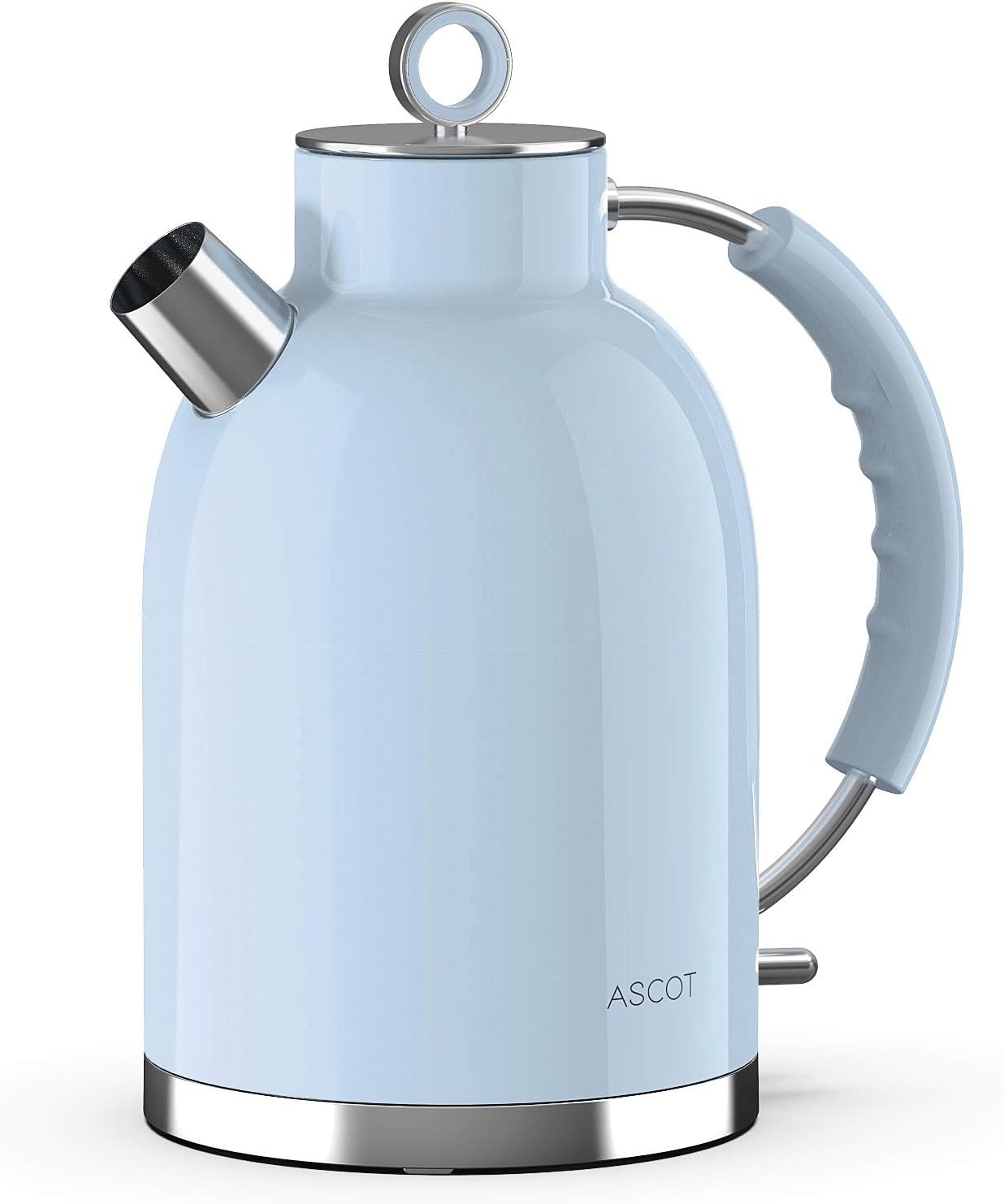 Electric Kettle,ASCOT Electric Kttle Stainless Steel Tea Kettle Fast Boiling Water Heater 1.7L, 1500W, BPA-Free, Cordless, Automatic Shutoff, Boil-Dry Protection，White Pack of 2