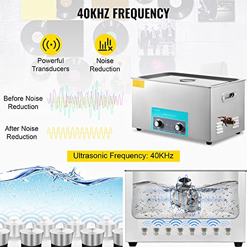 Mophorn 10L Ultrasonic Cleaner 304 Stainless Steel Professional Knob Control Ultrasonic Cleaners with HeaterTimer for Jewelry Watch Glasses Circuit Board Dentures Small Parts Dental Instrument