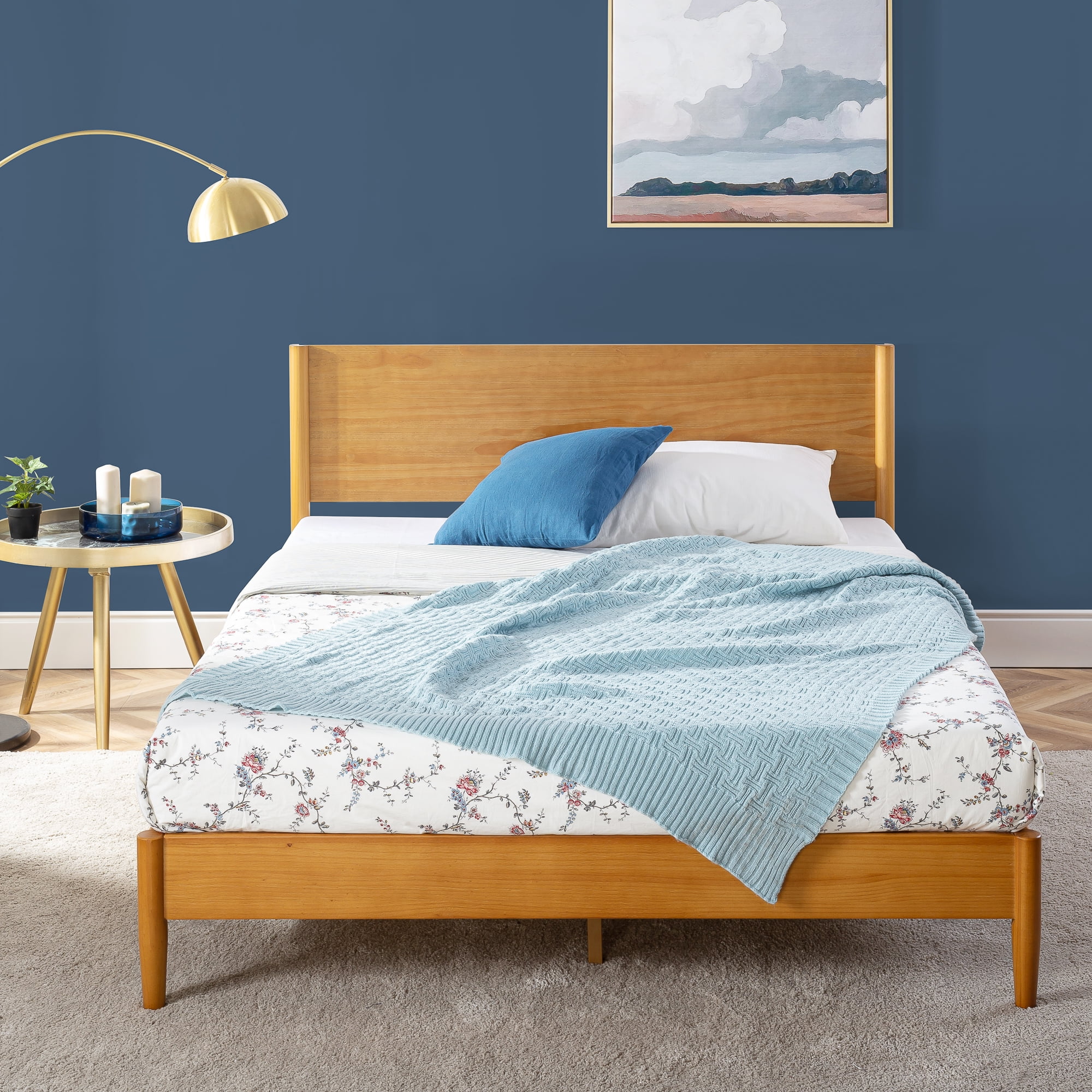 Zinus Allen 35" Mid Century Wood Platform Bed Frame, Full