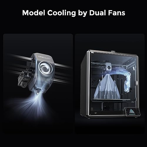 Creality K1C 3D Printer, 2024 New Version 3D Printers with 600mm/s Fast Printing Speed, Support Carbon Fiber Filament 300℃ High-Temp Print, Auto Leveling and Clog-Free Direct Extruder