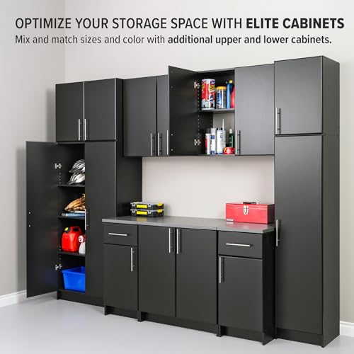Prepac Elite 16" Storage Cabinet, White Storage Cabinet, Bathroom Cabinet, Pantry Cabinet & Elite 16" Wall Cabinet, White Storage Cabinet, Bathroom Cabinet, Pantry Cabinet