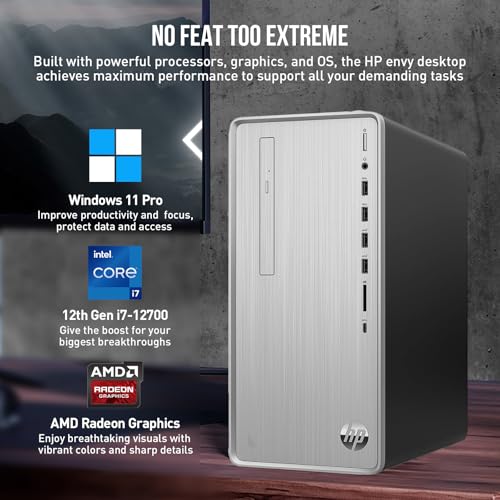 HP Desktop Computer Tower PC, AMD Ryzen 5 Pavilion Desktop Tower for Business and Gaming, 32GB RAM 2TB SSD, Lifetime Microsoft Office, Windows 11 Pro, Wi-Fi 6, Ethernet RJ-45, HDMI, USB-C