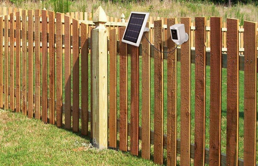 Ring Spotlight Cam Battery with Solar Panel Bundle 4-Pack White