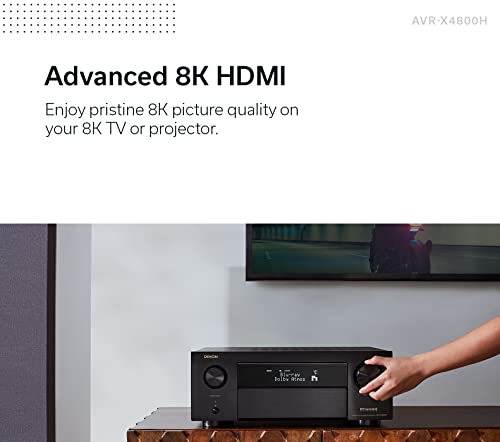 Denon AVR-X4800H 9.4 Channel 8K Home Theater Receiver IMAX Enhanced with Dolby Atmos/DTS:X and HEOS Built-in (Renewed)
