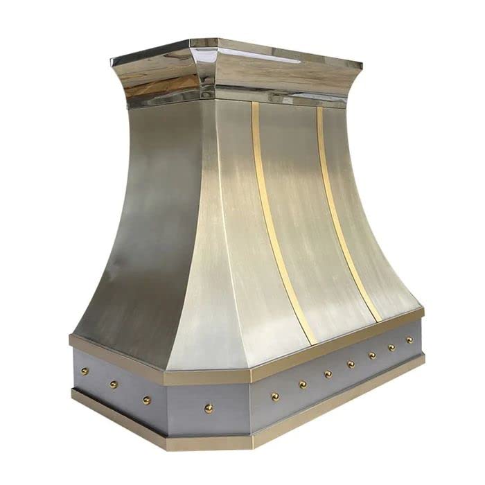 SINDA Hancrafted Stainless Steel Range Hood with High Airflow Cenrtifugal Blower, Stainless Steel Vent with Liner and Internal Motor, Baffle Filter, SRH3XC-3TR