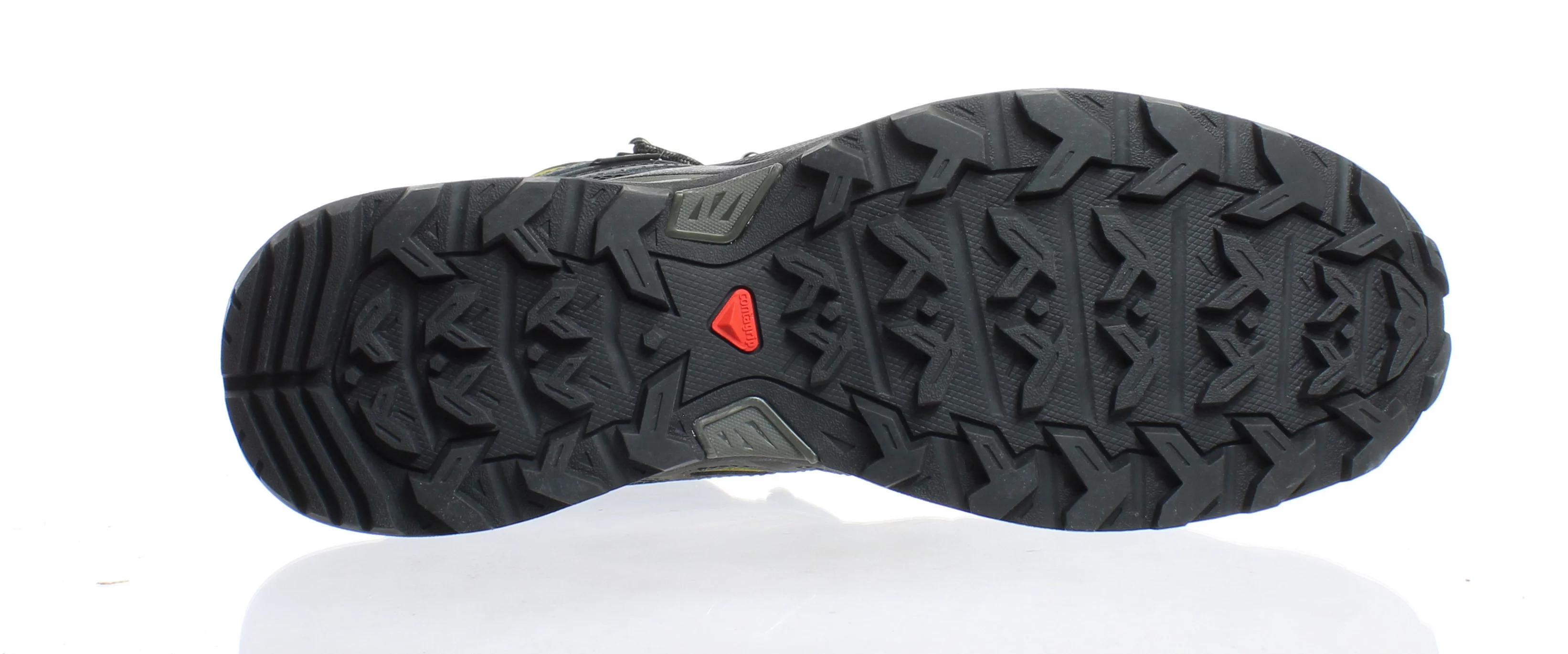 Salomon X Ultra 3 MID Gore-TEX Hiking Boots for Men, Castor Gray/Black/Green Sulphur, 10.5