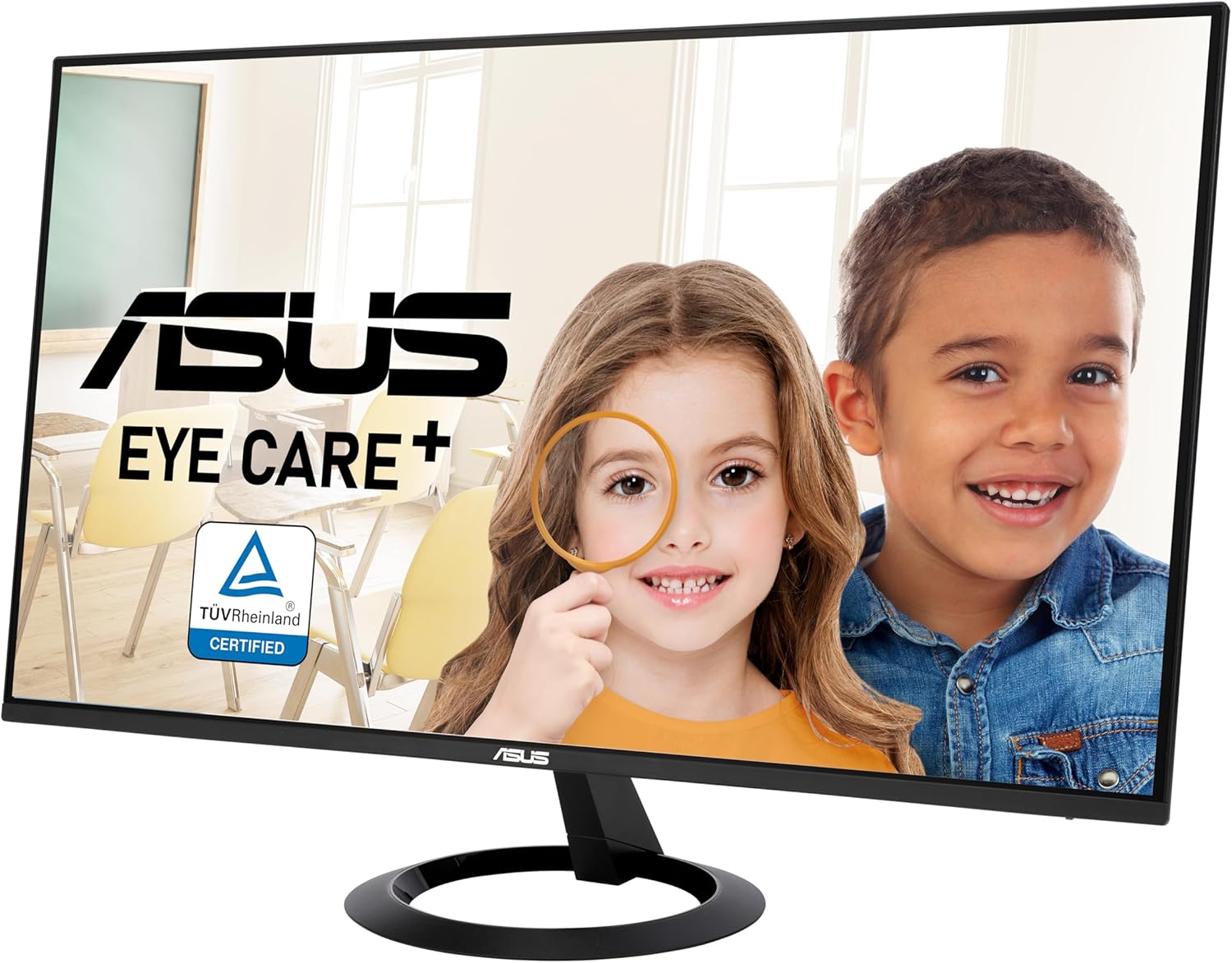 ASUS 27” (27-inch viewable) Eye Care Monitor (VZ27EHF) - Full HD (1920 x 1080), IPS, 100Hz, 1ms, Frameless, Adaptive-Sync, HDMI, Low Blue Light, Flicker Free, Ultra-Slim profile, 3 year warranty