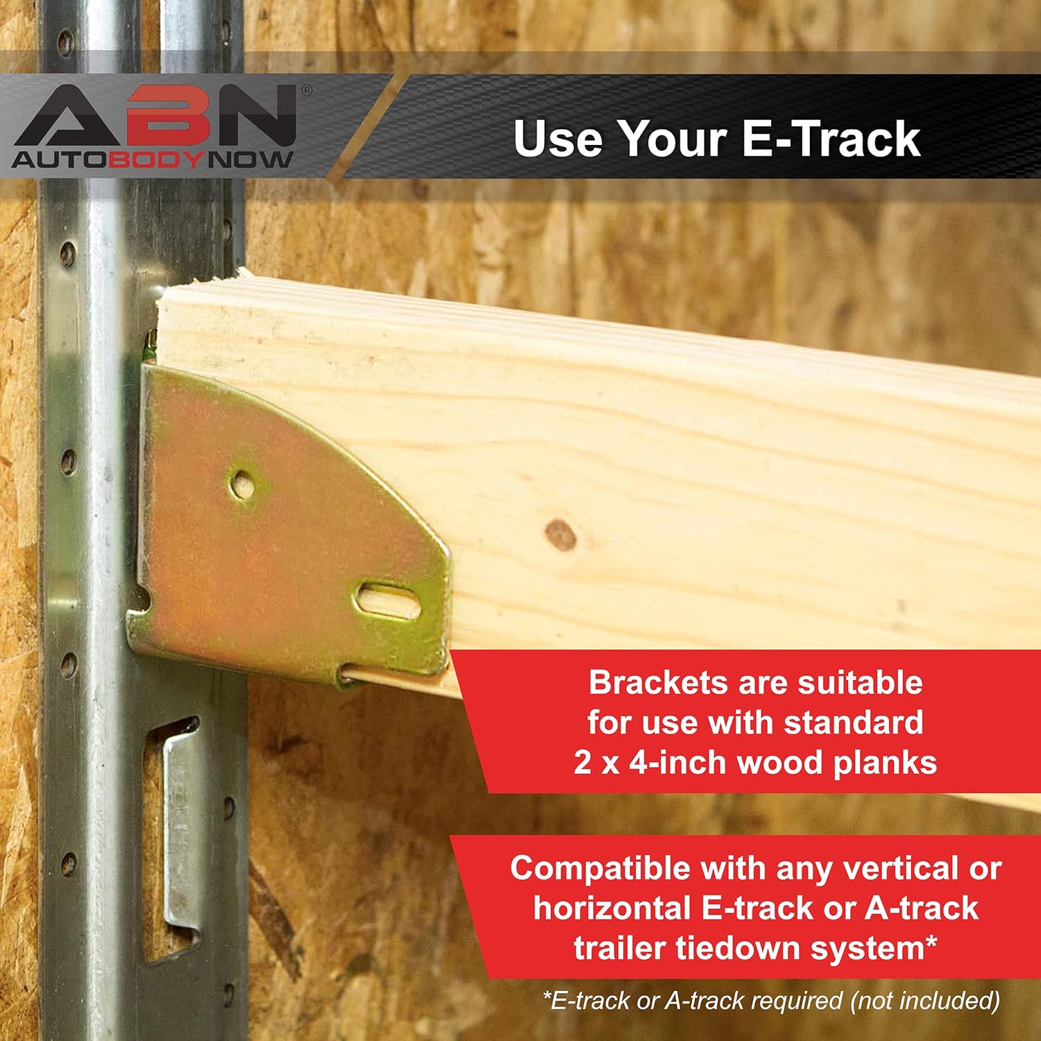 ABN E Track Wood Beam Socket Fittings - 10 Pack Wood Beam Brackets E Track Accessories Cargo Storage Lumber Bracket