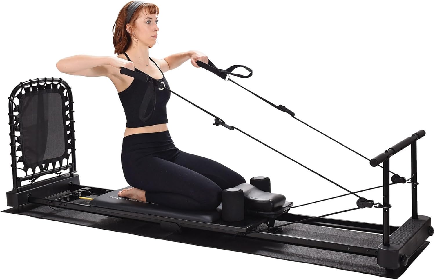 Stamina Products Pilates Home Studio Foldable Reformer, Complete Workout System for Fitness Enthusiasts, All in One Pilates Experience, Black