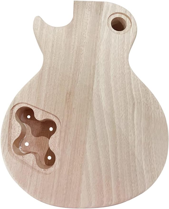 HHOP LP Style Unfinished Electric Guitar DIY Kit Set Mahogany Body & Neck Rose Wood Fingerboard