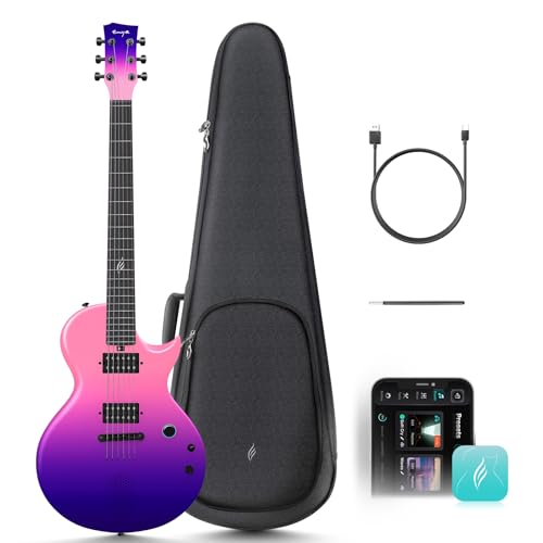 Enya Electric Guitar Inspire 39" Smart Electric Carbon Fiber Guitarra with 15W Wireless Speaker, 20 Distinct Tones, Onboard Presets, Charging Cable, Adjusting Wrench, and Gig Bag