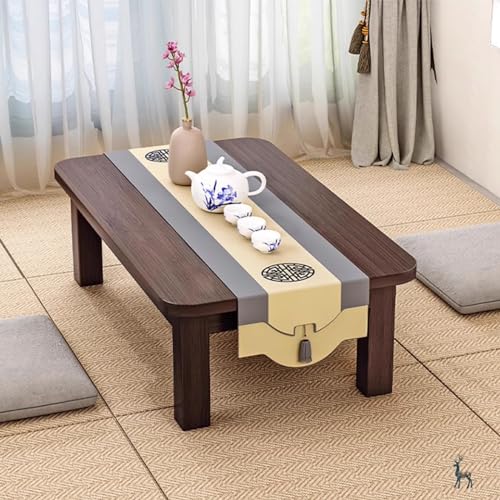 Japanese Tea Table, Bamboo Table for Bed Tray, Laptop Table Multifunctional Low Table, for Living Room, Dining Room, Tea