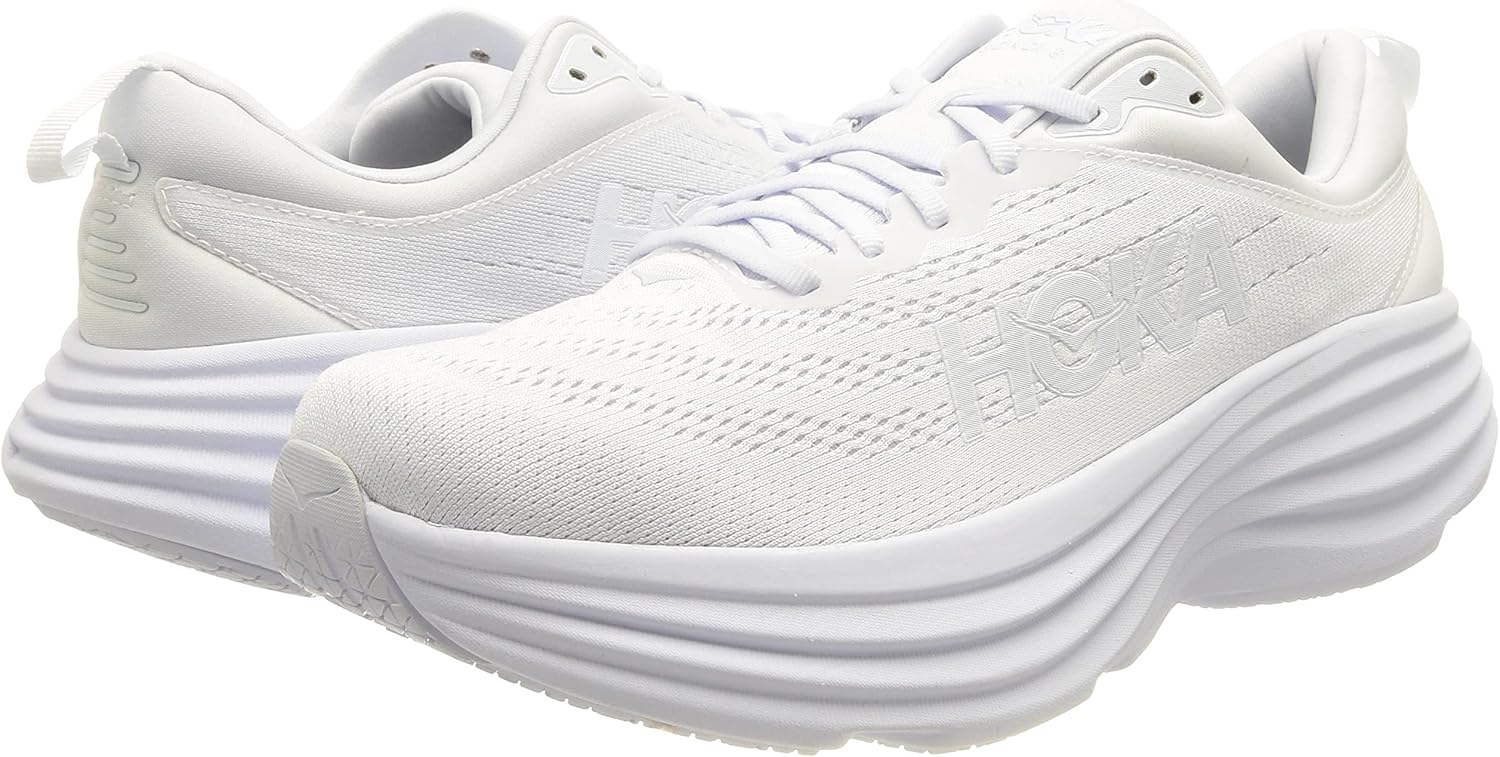 Hoka Women's Bondi 8 Sneaker, White/White, 10