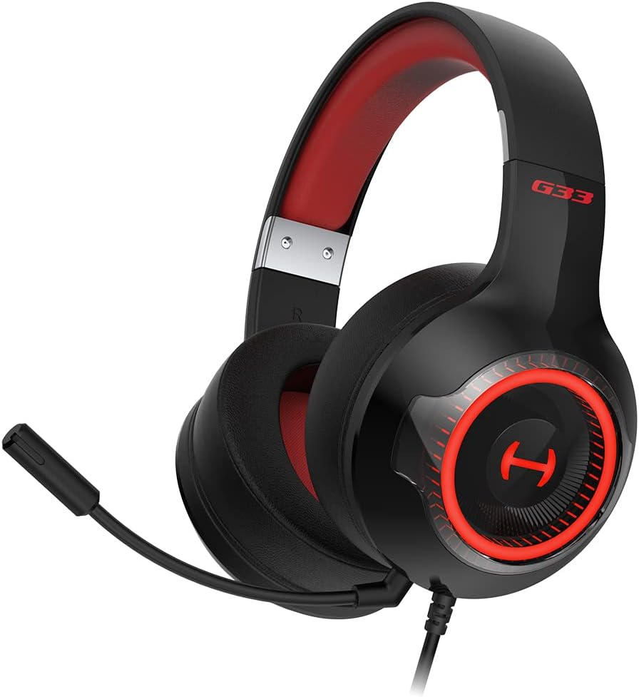 HECATE by Edifier G33BT Bluetooth Wireless Gaming Headset, 60ms Low Latency Bluetooth Headphones with Mic, Wireless Headset with Detachable Microphone 48H Playtime and RGB Lighting Pack of 2
