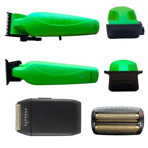 Supreme Trimmer 3-in-1 Barber Kit | Vader Clipper, Vader Trimmer & Crunch Foil Shaver | Men's Professional Beard Trimmer, Brushless Motor Clippers & Waterproof IPX6 Shaver | Acid