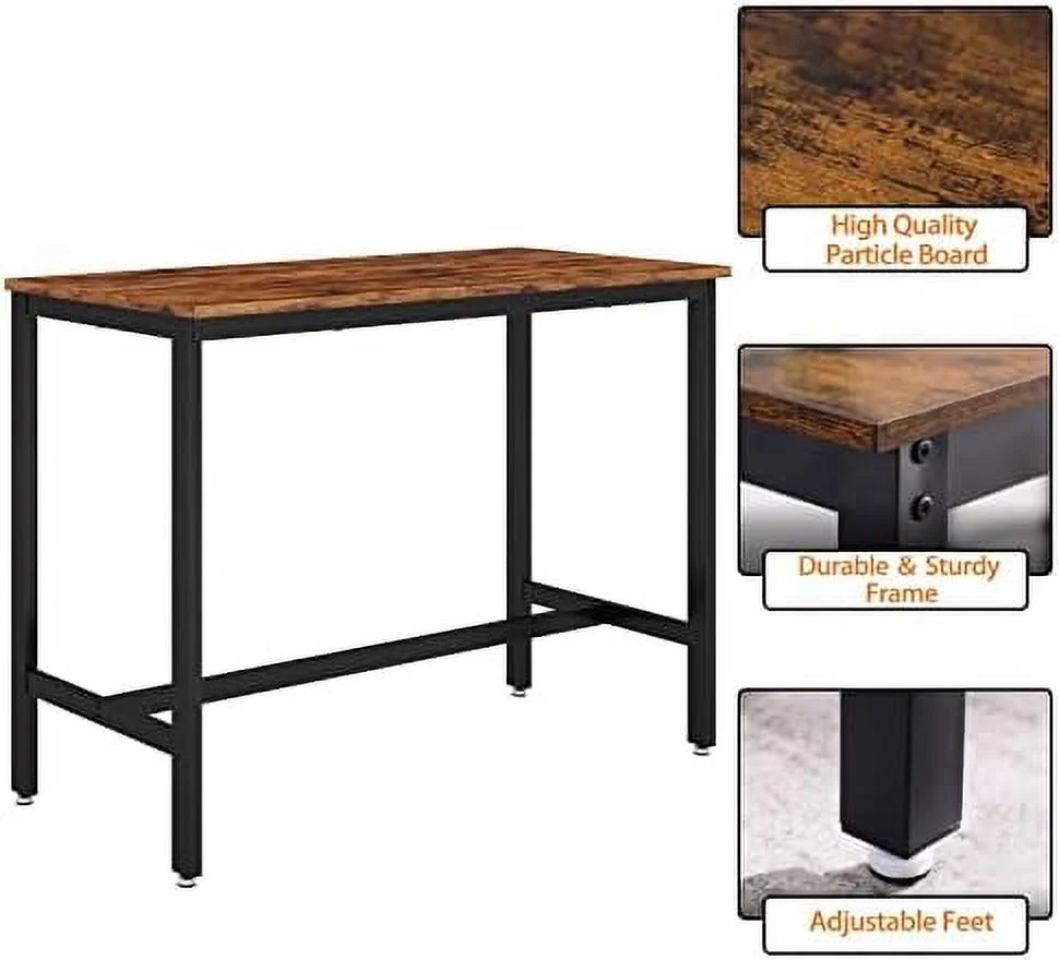 TJUNBOLIFE 3 Piece  Table Set  2-Tier Round Pub Dining Set Wooden Bistro Table with 2 PU upholstered Stools Counter Height Kitchen Table Set for Breakfast Nook  Restaurant  Small Space(Gr