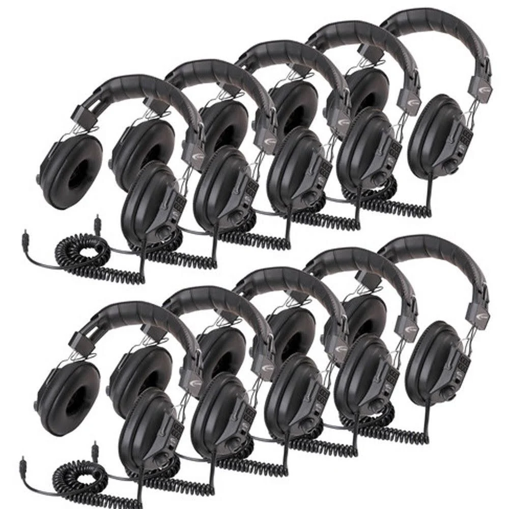 Califone 3068AV Switchable Stereo Mono Headphones 10-Pack