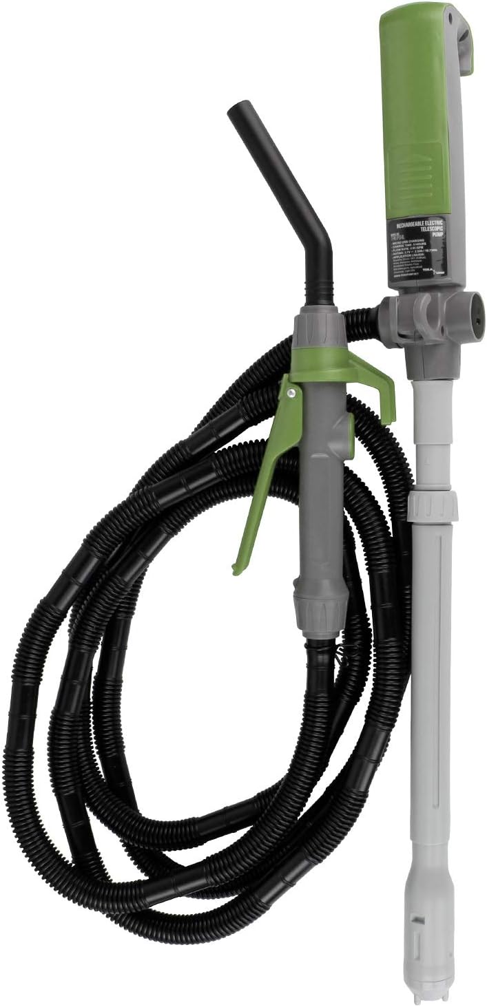 TERA PUMP TREP01-TXL Multi-Purpose Battery Powered Fuel Liquid Transfer Pump - 10ft Extra Long Hose, Easy Flow Control, 9 liters per min Pack of 2