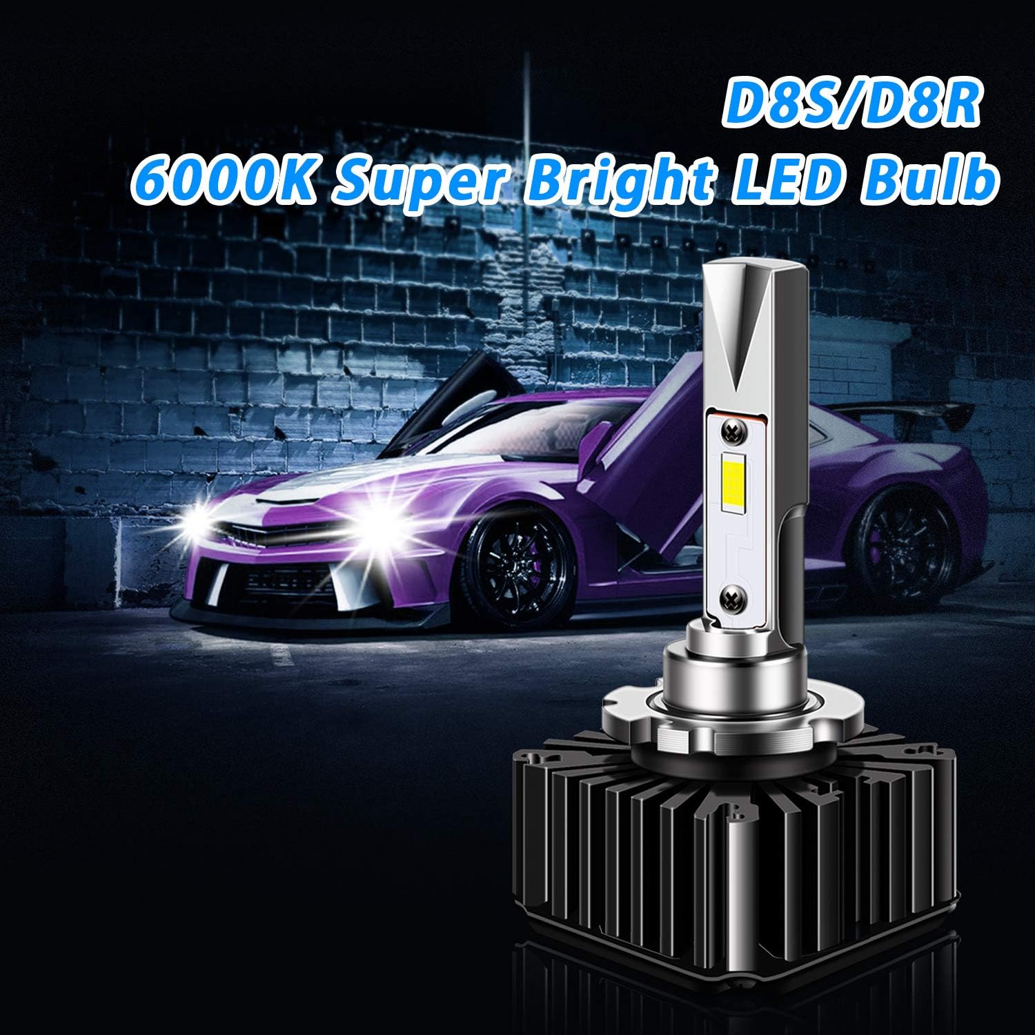 DZG D8S Led Headlights D8S Led Bulb 25W 6000K 7600LM Super Bright Conversion Kit for Original Car with D8S/D8R HID Bulb, 1 Pair Pack of 2