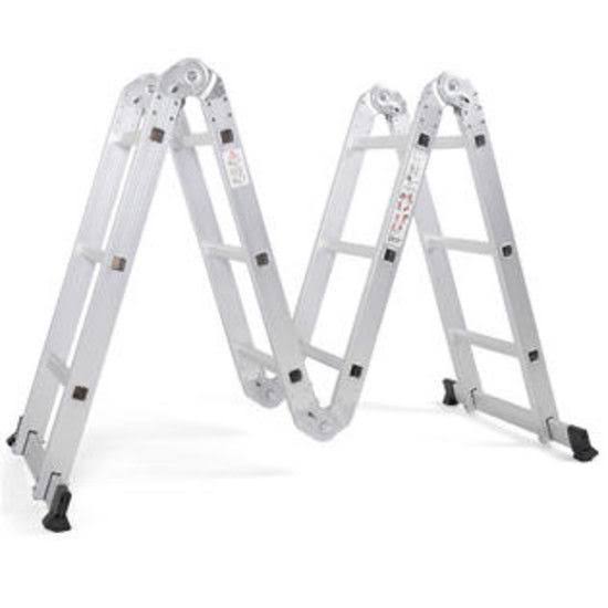 Gymax 12.5ft Multi Purpose Folding EN131 Aluminum Scaffold Ladder Step